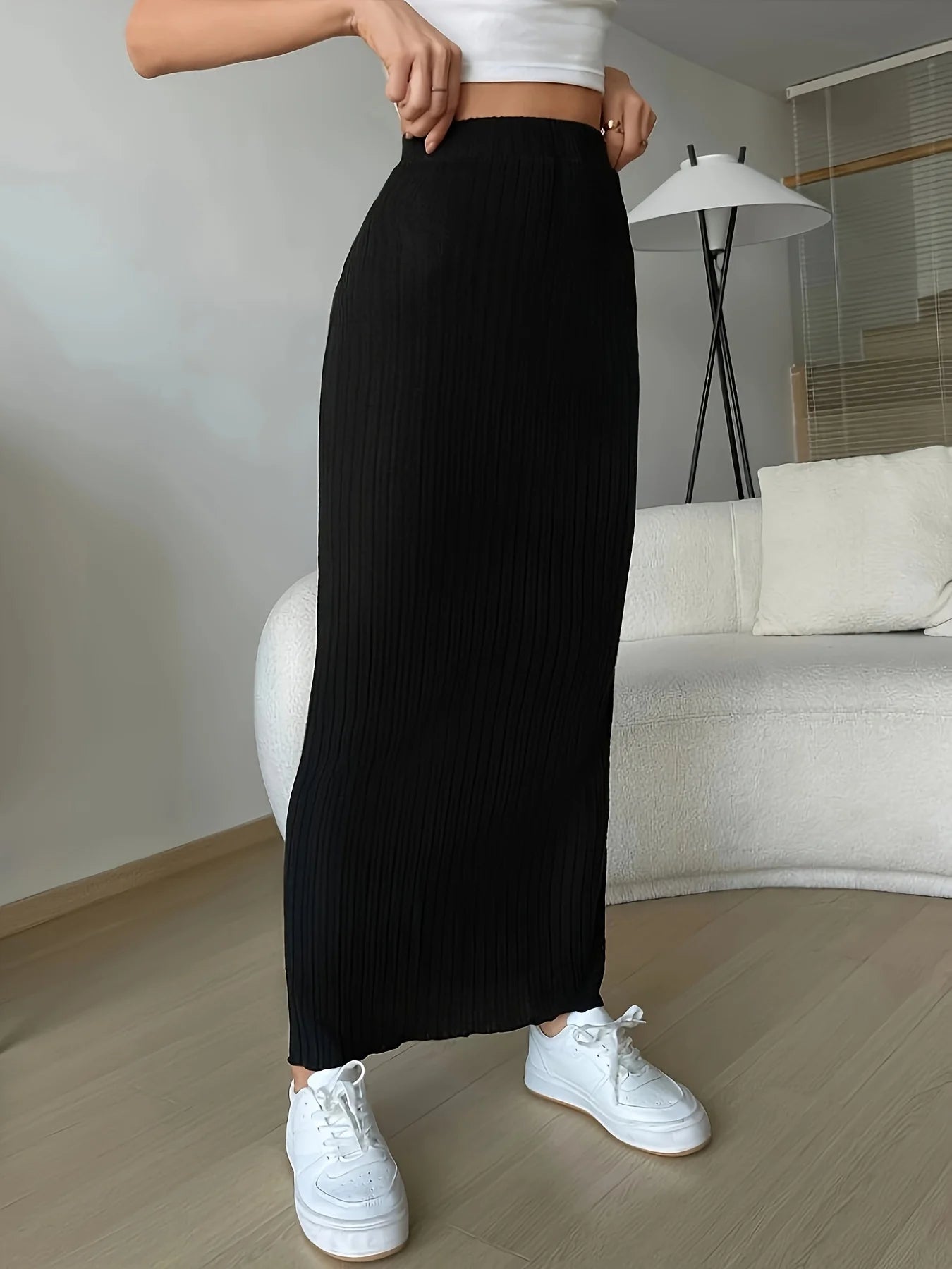 Casual High Waist Knit Skirt - Jeglowstore