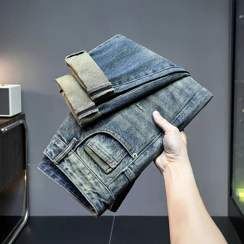 Vintage Washed Distressed Men’s Jeans