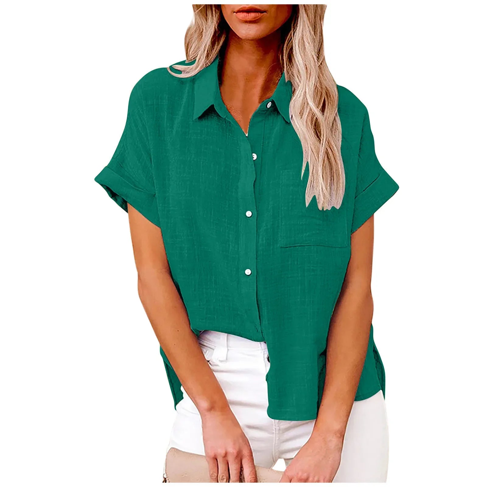 Women’s Short Sleeve Linen Top
