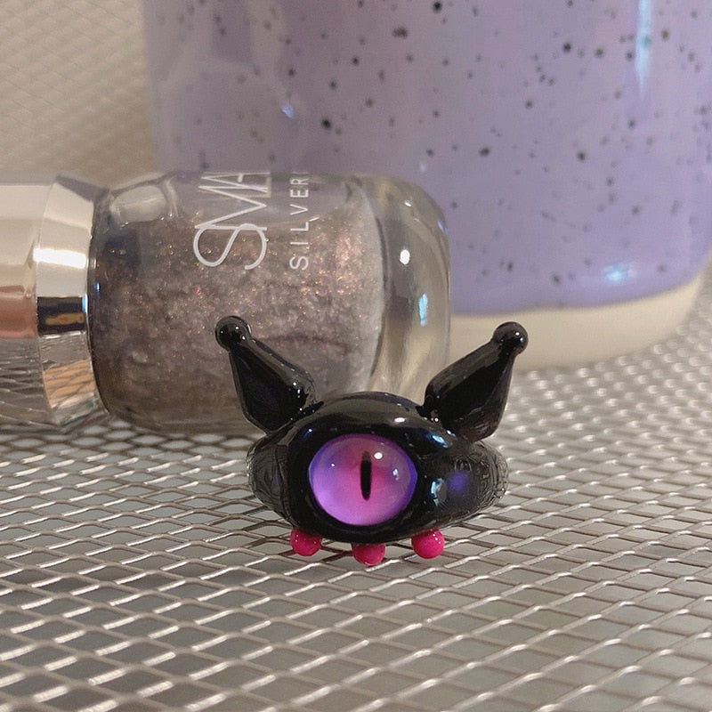 Punk eyes ring Cute Green Monster Ring For Women Fashion Sweet Two Color Cat Eyes Open Couple Ring party Finger Accessories