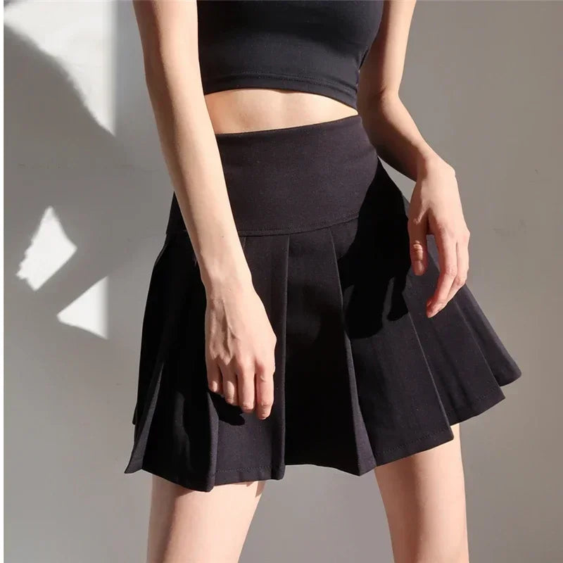 High Waist Pleated Mini Skirt - Jeglowstore