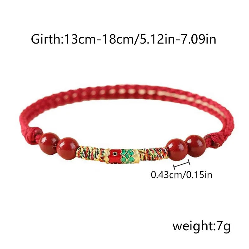 Lucky Koi Red Rope Cinnabar Bracelet