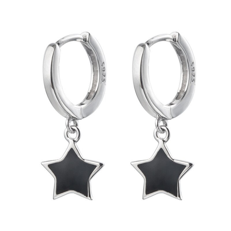 CIAXY Silver Color Small Five-pointed Star Earrings for Women Girl Simple Korean Fashion Ear Buckles Earring Trendy Jewelry