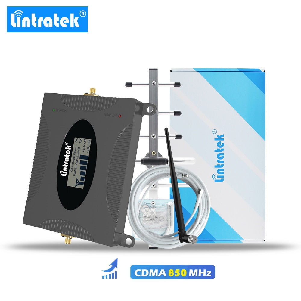 Lintratek 3G Mobile Cell Phones Signal Repeater Booster Amplifier UMTS 2100MHz (Band 1) Yagi Antenna Set for 3G Voice and Data -