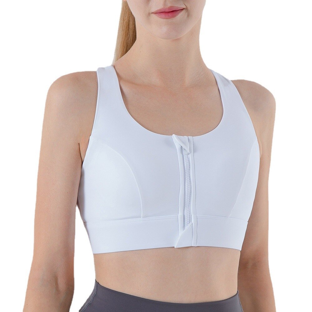 XlwsbcrWomen Yoga Bras Tights Crop Top Sports Vest Front Zipper Plus   Shockproof Gym Fitness Athletic Brassiere