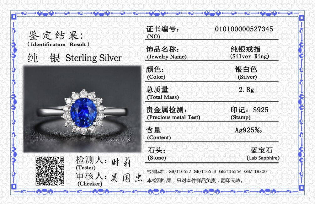With Credentials Princess Cut 3.2ct Lab Sapphire Ring Original Tibetan Silver 925 Engagement Wedding Band Jewelry Ring for Women