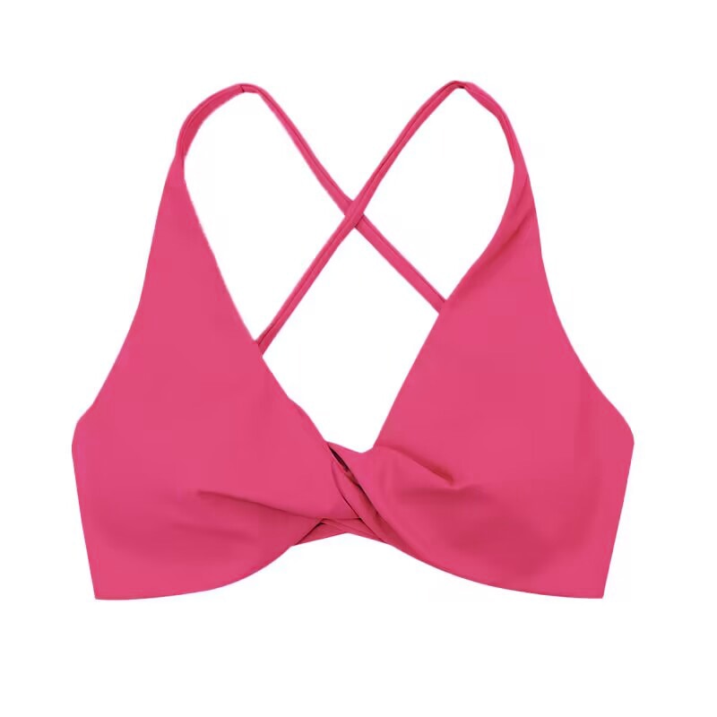 CHRLEISURE Cross Back Sport Bra Pleated Design Fitness Underwear Women Naked Feeling Athletic Tank Top Sexy Hollow Workout Vest