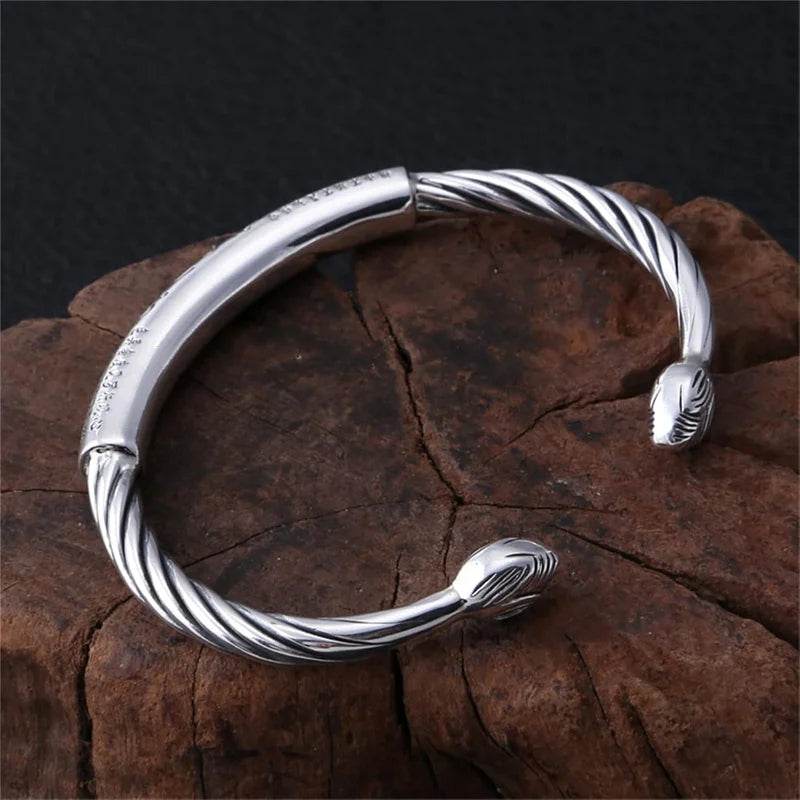 Sterling Silver Woven Leather Bracelet - Jeglowstore