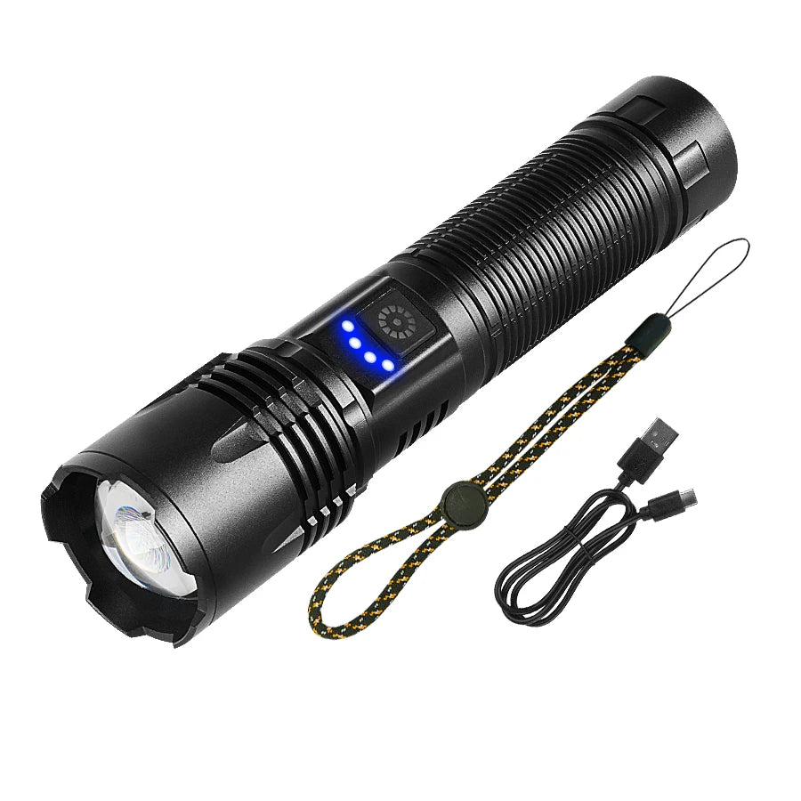 1000000LM Ultra Powerful Handheld Flashlight High Power Rechargeable Torch Long range 3000M Flash Lights Outdoor Camping Lantern - Jeglowstore