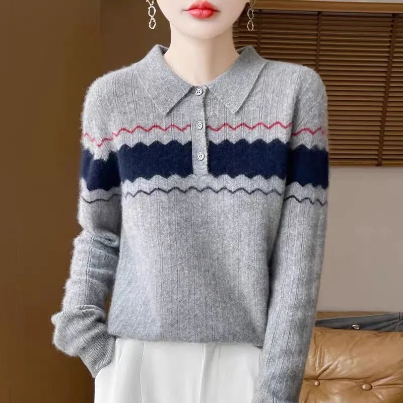 Women’s Preppy Wool Knit T shirt - Jeglowstore
