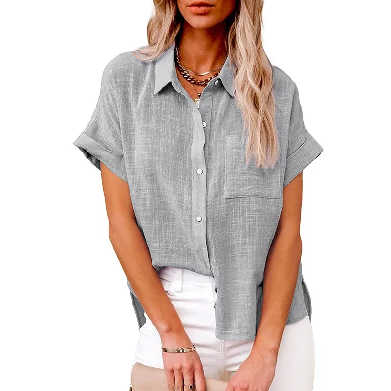Women’s Short Sleeve Linen Top