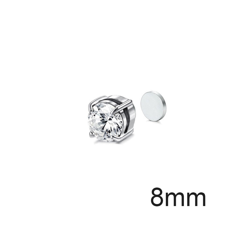 Fashion Magnetic Stud Earring Men Women Shining Magnet Ear Studs Zircon Stone Ear Clip Non-piercing Earrings Jewelry Accessories
