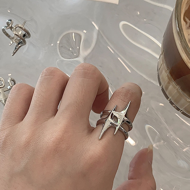 Women's Ring Simple Star Ring Open Mouth Adjustable Awning Send Girlfriend Girlfriends Gift Jewellery Jewellery