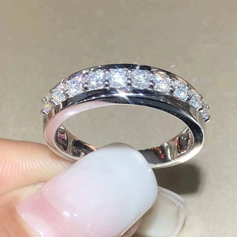 CAOSHI Trendy Female Wedding Bands with Two Tone Design Fashionable Design Engagement Ceremony Accessories Promise Jewelry Gift