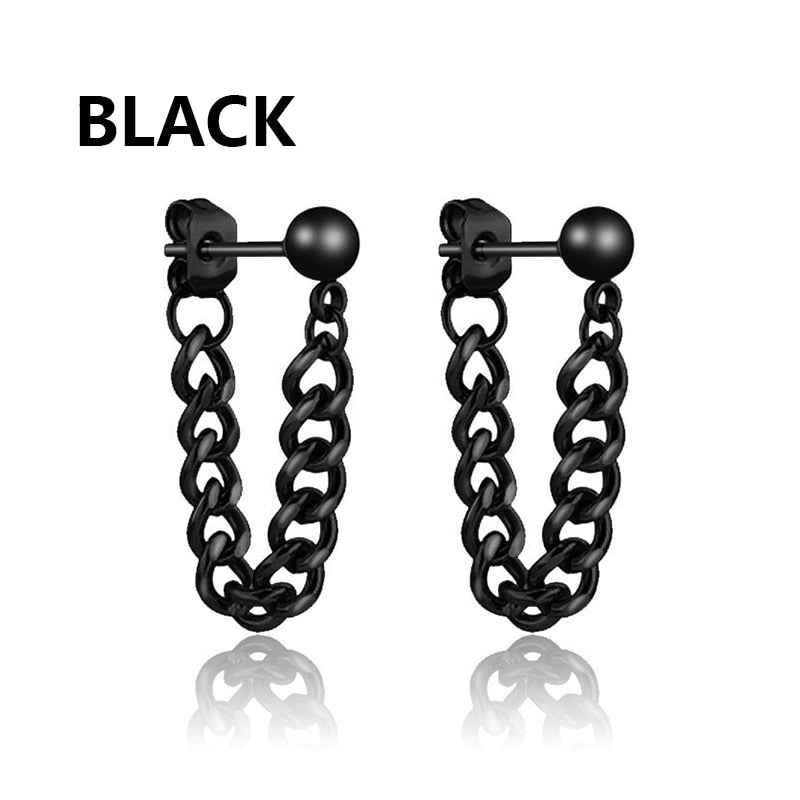 2pc korean Fashion Cross feather Stud Earrings Punk Rock Style For Women men High Quality Stainless steel Hiphop Ear Jewelry