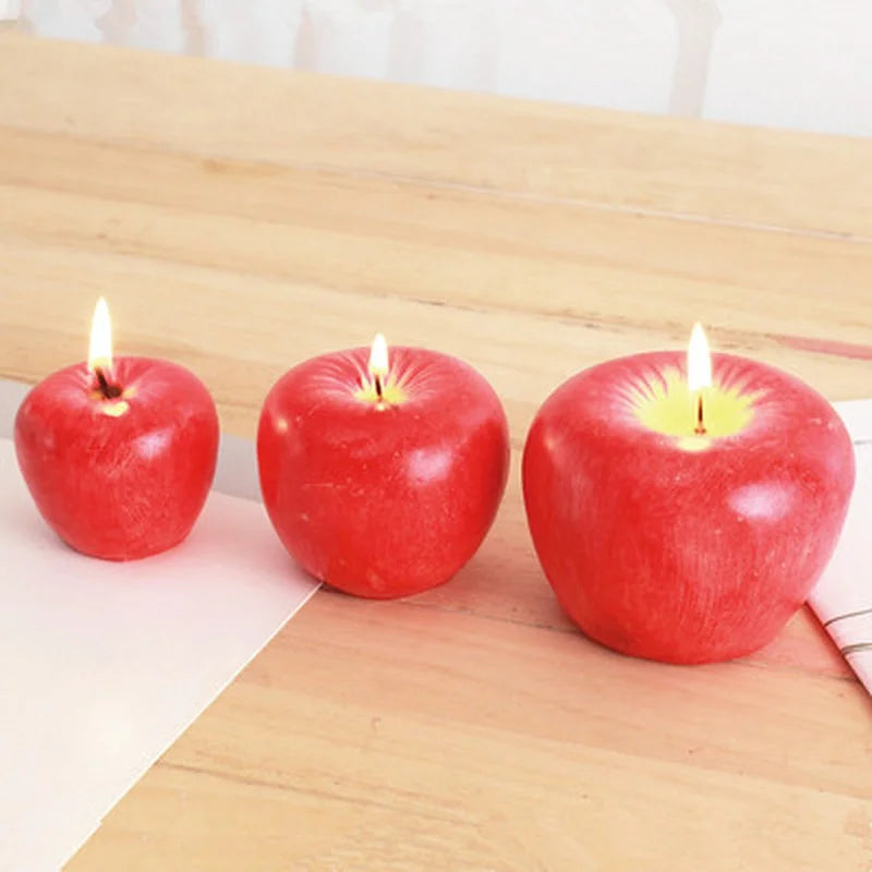 Home Decor Red Apple Shape Modeling Techniques Scented Candle Decorations Birthday Christmas Party Fruit Candles Decoration