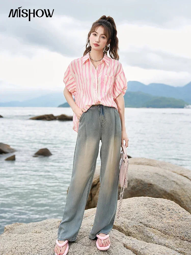 Women’s Office Striped Polo Shirt - Jeglowstore