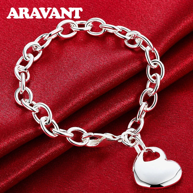 Bridal Love Heart Necklace & Bracelet Set - Jeglowstore