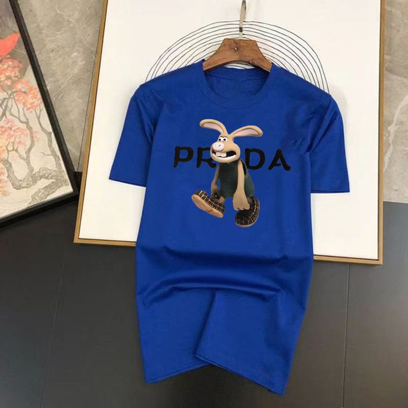 Summer Rabbit Print T shirt 100%Cotton High quality T-shirt