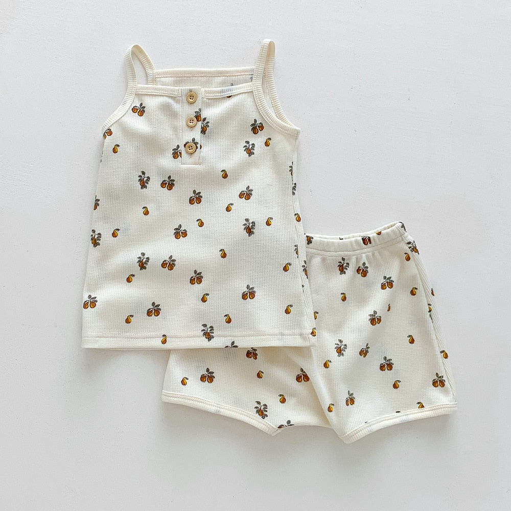 2pcs Baby Boys Girls Outfits Sets Summer Fashion Short Sleeve Kids T-shirts + Shorts Cotton Baby  Clothing