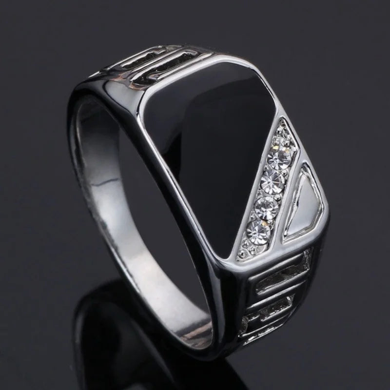 Men’s Square CZ Stainless Steel Ring - Jeglowstore
