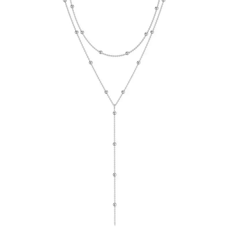 Long Gold Chain Bead Choker - Jeglowstore
