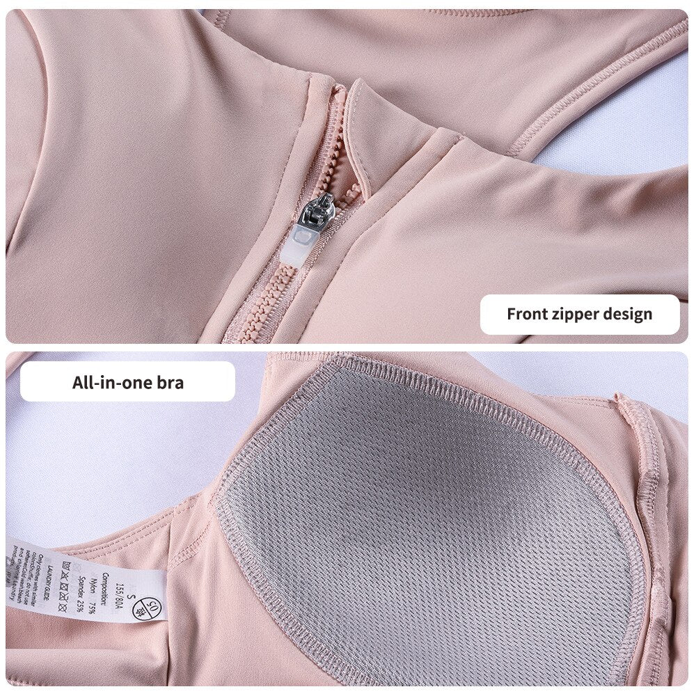 XlwsbcrWomen Yoga Bras Tights Crop Top Sports Vest Front Zipper Plus   Shockproof Gym Fitness Athletic Brassiere