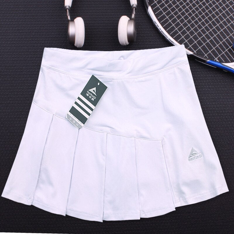 Girls Tennis Skorts with Built In Short , Top Quality Patchwork Thick Material Athletic Yoga Badminton Skirt Women Tennis Shorts