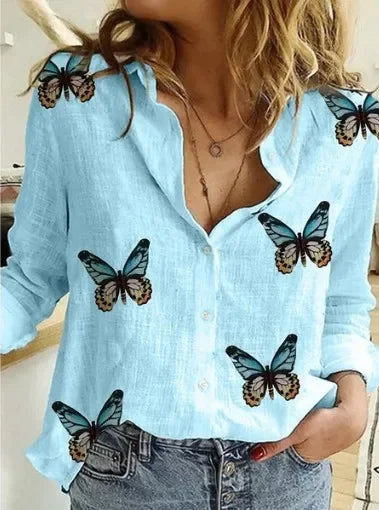 Women’s Spring Autumn Linen Shirt - Jeglowstore