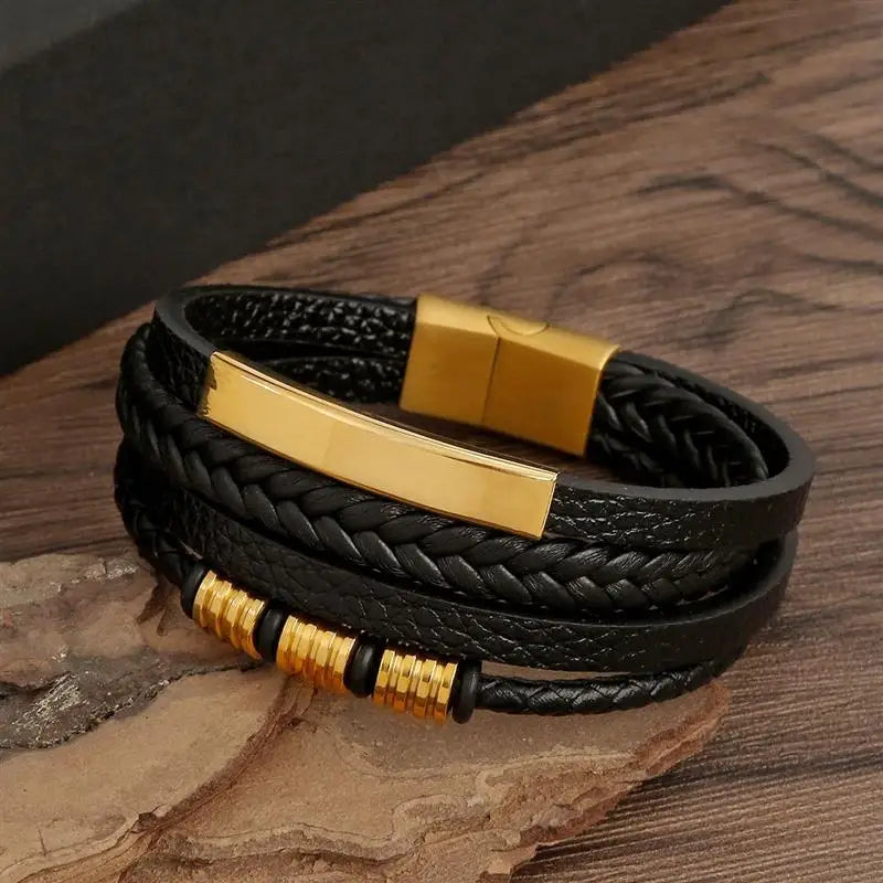 Men’s Classic Handwoven Leather Bracelet - Jeglowstore