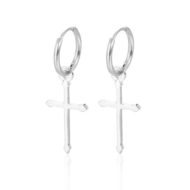 Vintage Geometric Metal Earrings For Women Punk Cross Dangle Moon Earrings 2022 Trend of Earrings Ear Piercing Jewelry