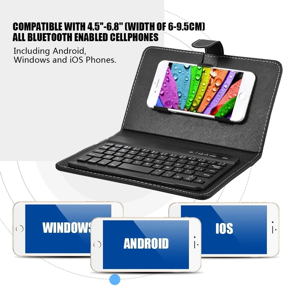 Mobile phone bluetooth keyboard holster for iPhone protective case flip cover office wireless keyboard holster two-in-one