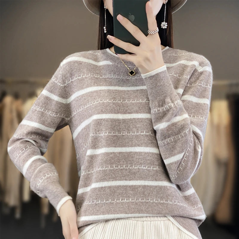 Women’s Two-Color Knit Sweater - Jeglowstore