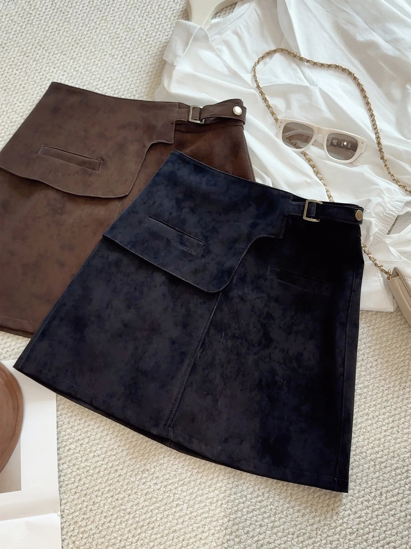 Suede Slim Fit Mini Skirt - Jeglowstore