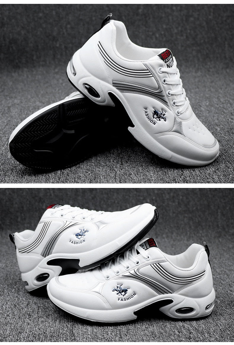 Black leather sneakers autumn man shoes 2021 new arrival wedges sneakers men casual vulcanized shoes