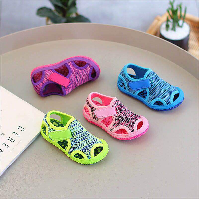 Girls' Sandals Spring and Summer Children's Closed Toe Sports Beach Shoes Boys Wading Shoes Candy Color