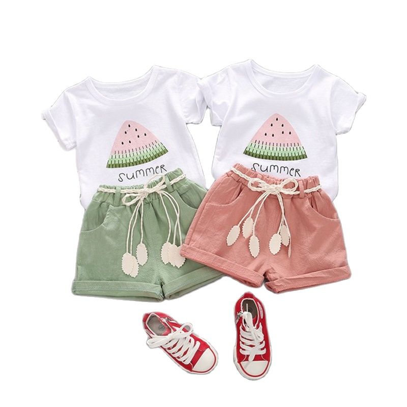 BibiCola summer girls clothing set 2pcs tracksuit children cotton suit kids cartoon outfits short sleeve baby girls clothes sets