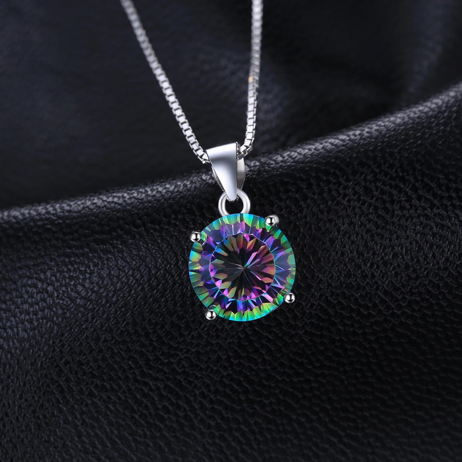 JewelryPalace Rainbow Fire Quartz Silver Pendant - Jeglowstore