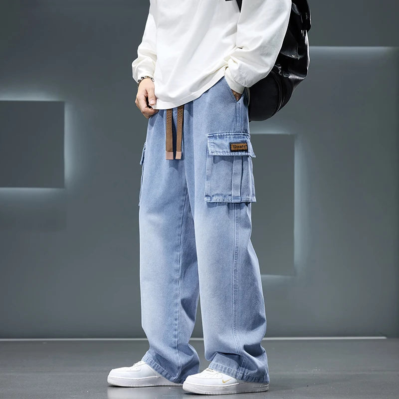 Men’s Casual Wide Leg Jeans - Jeglowstore