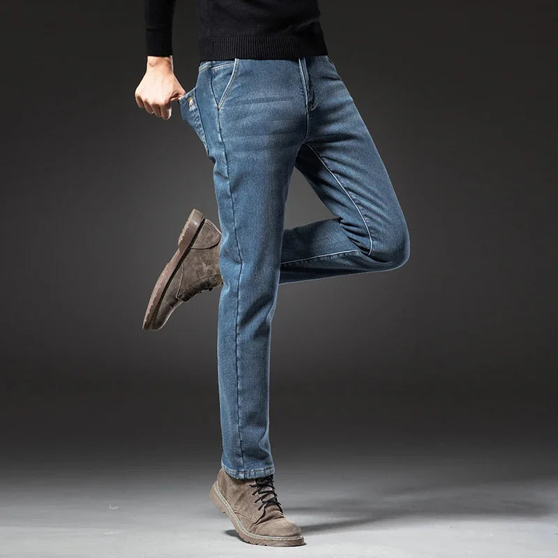 Men’s Thickened Winter Denim Trousers - Jeglowstore