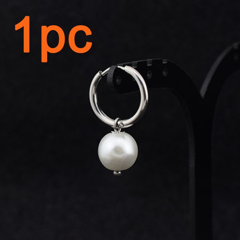 Vintage Men Stainless Steel Earrings Clip Cross Tassel Chain Ear Wrap Cuff Stud Earring Hipster Punk Piercing Ear Accessories