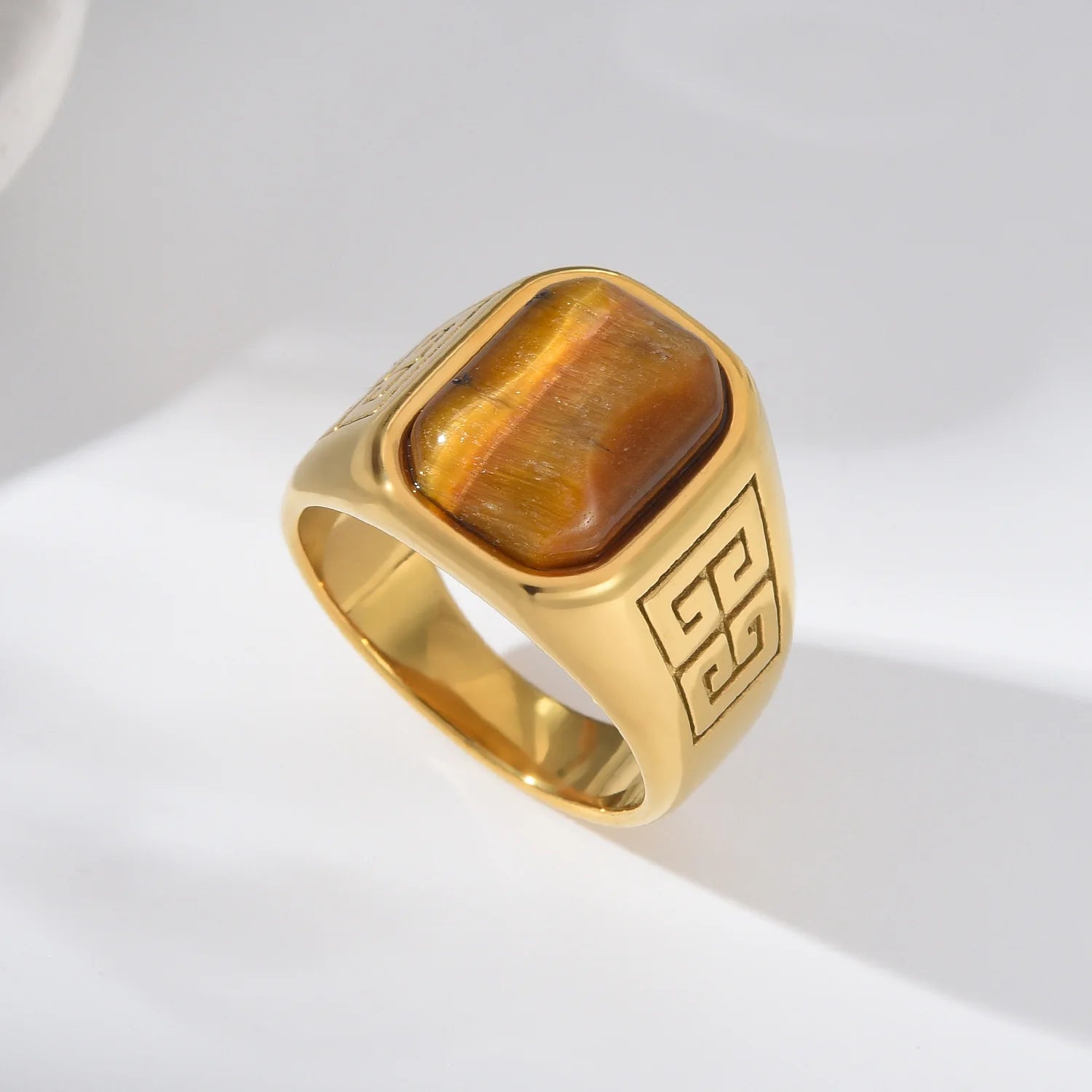 Onyx Gemstone Stainless Steel Ring - Jeglowstore