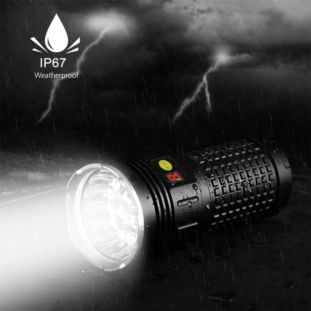 18 LED High Power Flashlight Super Bright Lantern USB Rechargeable High Lumen Torch Waterproof Strong Light Lamp Camping Outdoor
