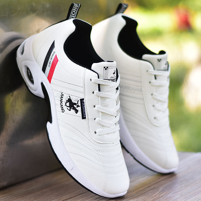 Black leather sneakers autumn man shoes 2021 new arrival wedges sneakers men casual vulcanized shoes