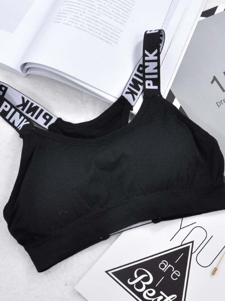 Women's Sports Bra Push Up Fitness Bra Yoga Bra Sport Underwear Running Gym Fitness Tops Black White Letters Seamless Underwear