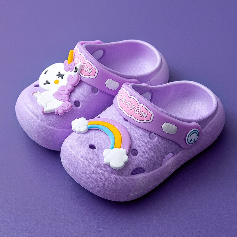 Summer New Children's Cold Slippers Indoor Non -slip and Soft Bottom Comfort Cute Baby Hole Shoes, Boys and Girls Home Slippers