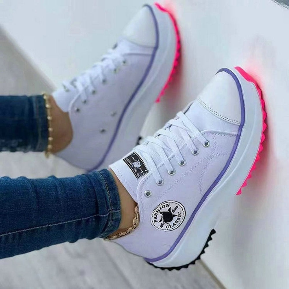 Women Pattern Canvas Sneakers Woman Casual Shoes 2023 Girls Sneakers Ladies Shoes Flat Lace-Up Zapatillas Mujer Chaussure Femme