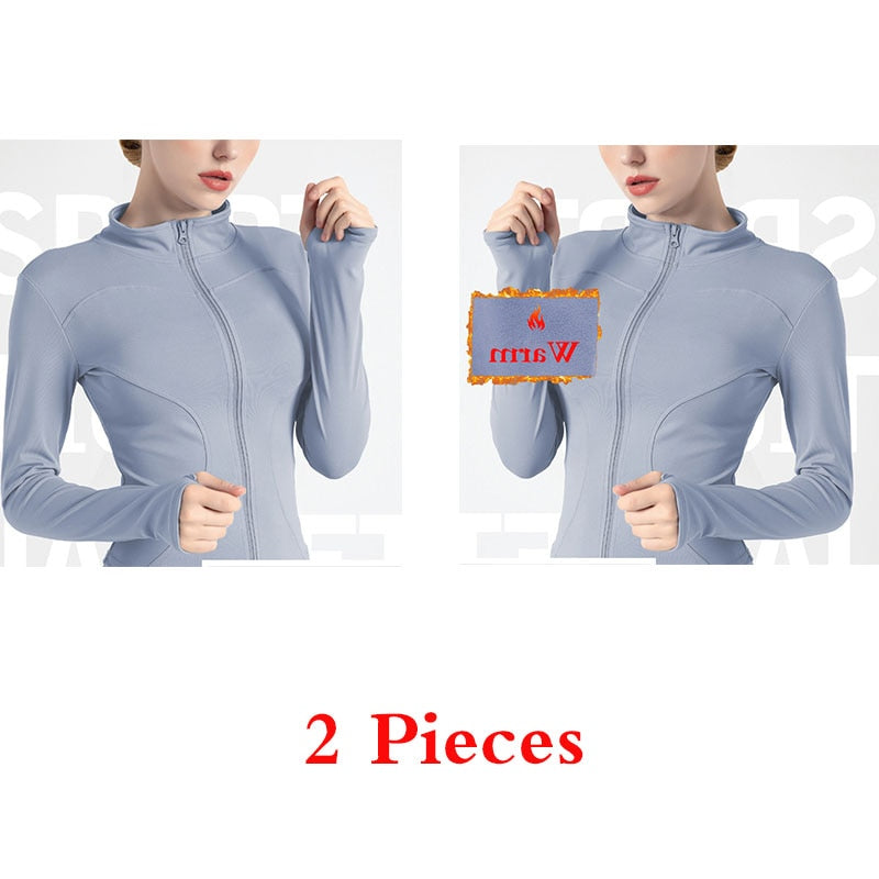 Aiithuug Women's Slim Fit Lightweight Jackets Women's Full Zip-up Yoga Sports Running Jacket with Thumb Holes for Workout