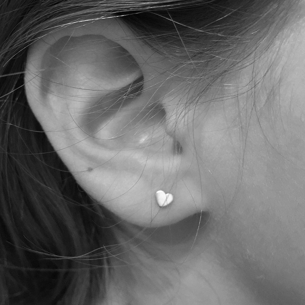 Small Heart Stainless Steel Stud Earrings for Women Girl Not Fade Gold Color Tiny Earrings Korea Fashion Jewelry Piercing Ear