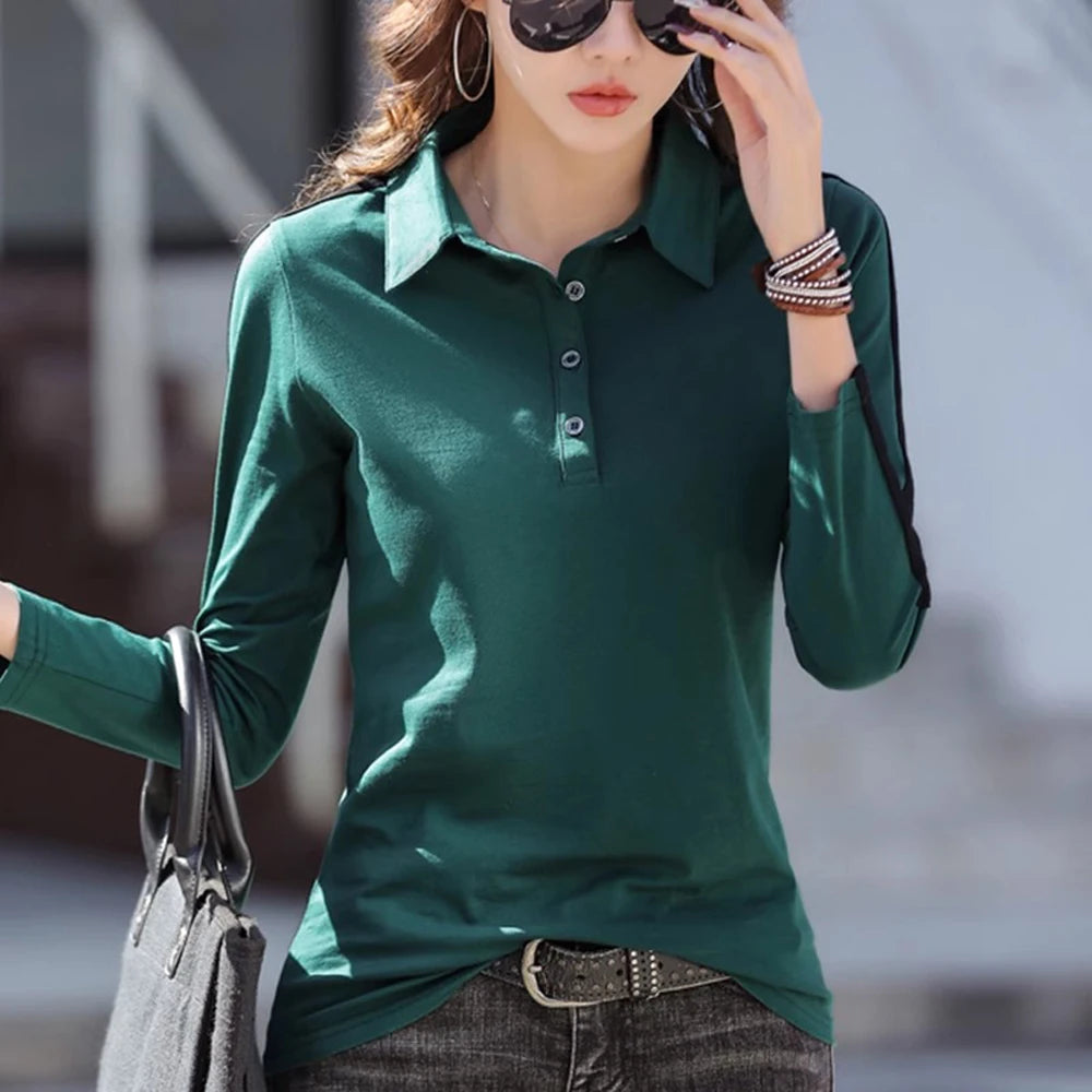 Women’s Cotton Polo Neck T-Shirt